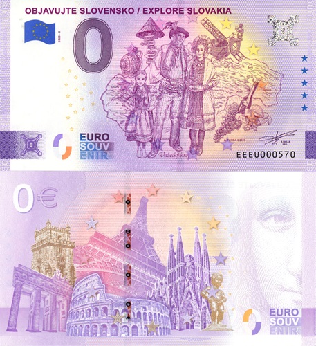 0 euro suvenír 2023/2 Slovensko UNC Objavujte Slovensko - Explore Slovakia (ND)