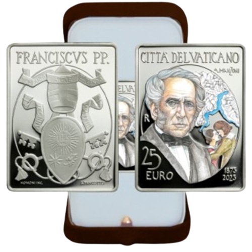 25 euro 2023 Vatikán PROOF farbená, Alessandro Manzoni