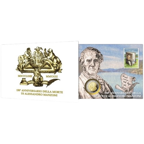 2 euro 2023 Vatikán BU numisbrief, Alessandro Manzoni