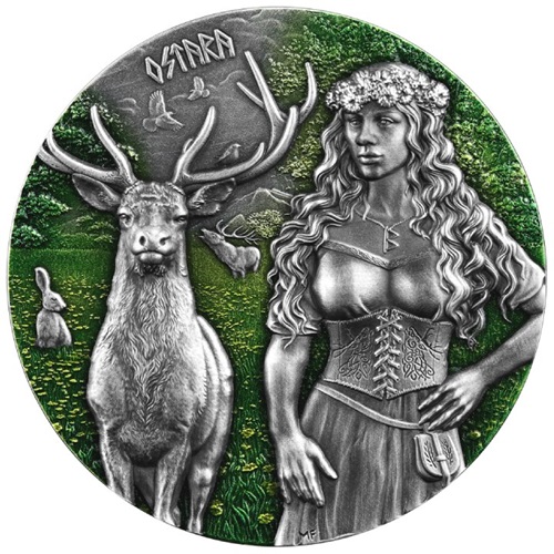 10 Mark 2023 Germania BU farbená Ultra High Relief 2 Oz Ag, Valkyries: Ostara
