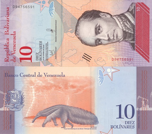 10 Bolívares 2018 Venezuela UNC séria D