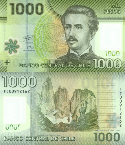 1000 Pesos 2020 Chile UNC séria FC
