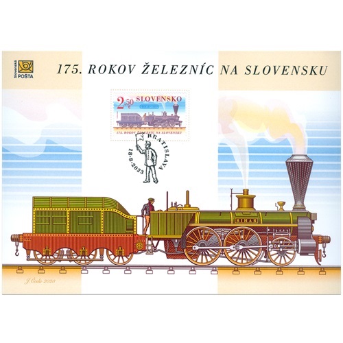 Nálepný list 2023 Slovensko, 175. výročie železníc na Slovensku
