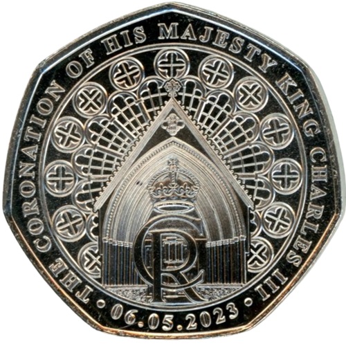 50 Pence 2023 Gibraltár UNC, Coronation Charles III.