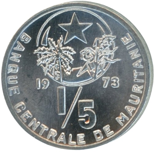 1/5 Ouguiya 1973 Mauretánia UNC
