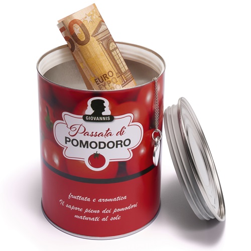 Trezor v tvare plechovky Pomodoro