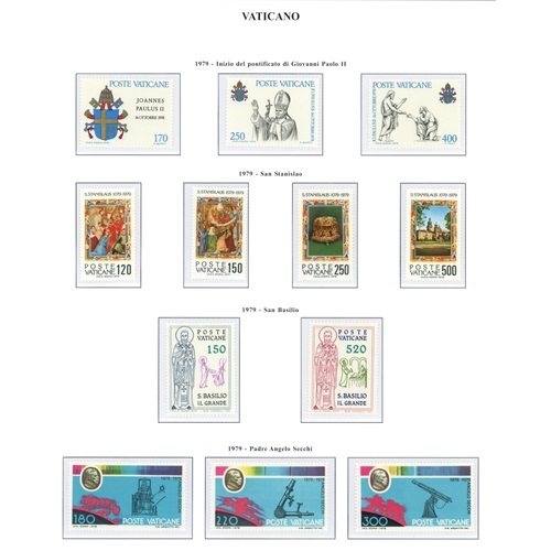 Ročníkový set 1979 Vatikán Ján Pavol II., čistý, vo falcon alb.listoch