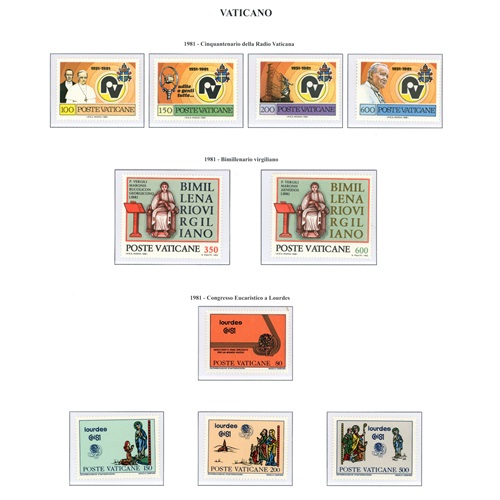 Ročníkový set 1981 Vatikán Ján Pavol II., čistý, vo falcon alb.listoch