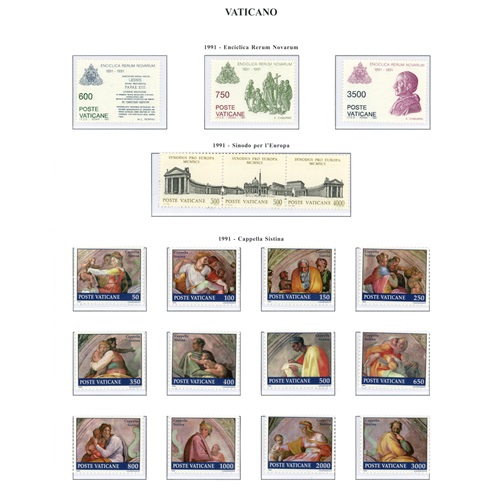 Ročníkový set 1991 Vatikán Ján Pavol II., čistý, vo falcon alb.listoch