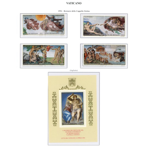 Ročníkový set 1994 Vatikán Ján Pavol II., čistý, vo falcon alb.listoch