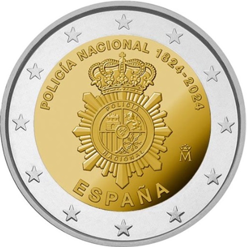2 euro 2024 Španielsko cc. UNC, Národná polícia