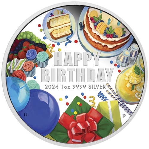 Dollar 2024 Austrália PROOF farbená, karta 1 Oz Ag, k narodeninám