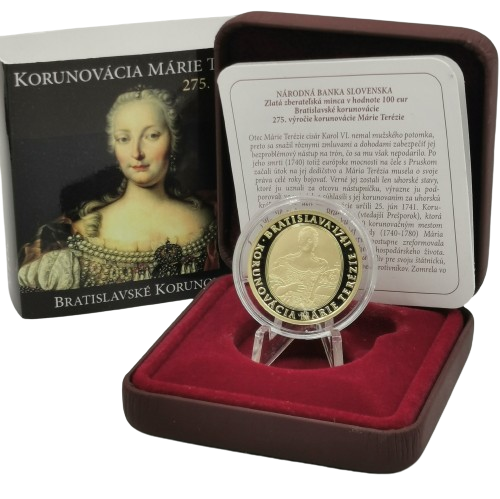 100 euro 2016 Slovensko PROOF, výročie korunovácie Márie Terézie