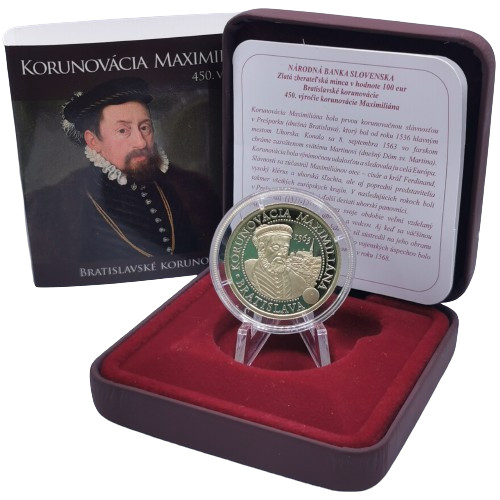 100 euro 2013 Slovensko PROOF, výročie korunovácie Maximiliána