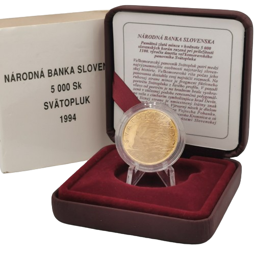 5000 korún 1994 Slovensko PROOF, veľkomoravský panovník Svätopluk