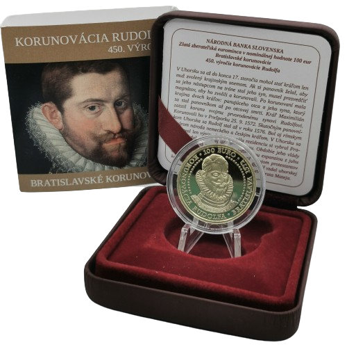 100 euro 2022 Slovensko PROOF, výročie korunovácie Rudolfa