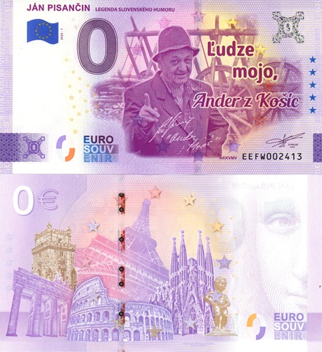 0 euro suvenír 2024/1 Slovensko UNC Ján Pisančin - Ander z Košíc (ND)