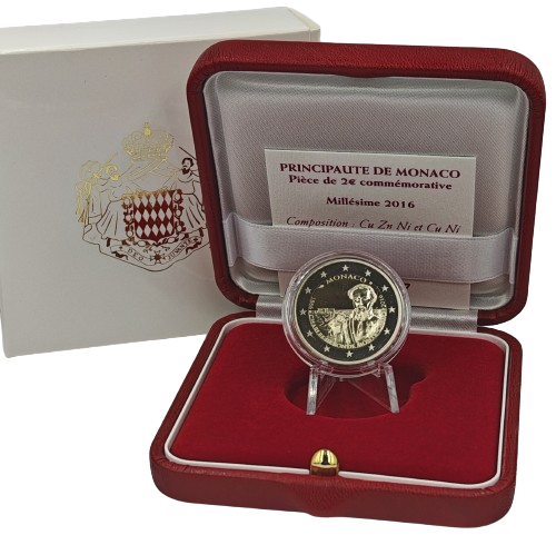 2 euro 2016 Monako cc. PROOF, založenia Monte Carla
