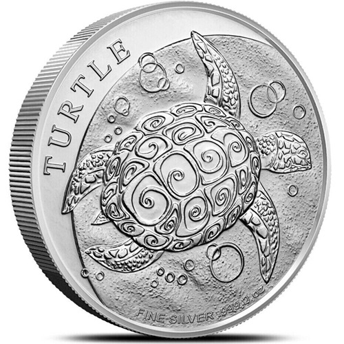 5 Dollars 2024 Niue BU 2 Oz Ag, Hawksbill Turtle