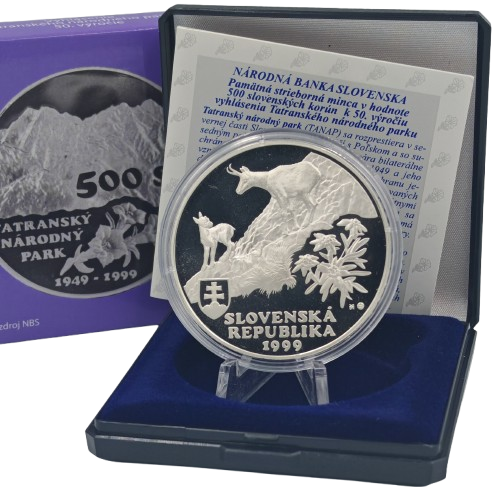 500 korún 1999 Slovensko PROOF, vyhlásenie Tatranského národného parku