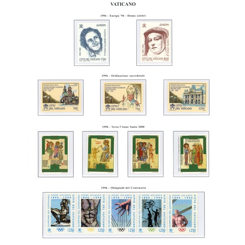 Ročníkový set 1996 Vatikán Ján Pavol II., čistý, vo falcon alb.listoch