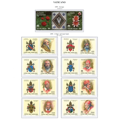 Ročníkový set 1999 Vatikán Ján Pavol II., čistý, vo falcon alb.listoch