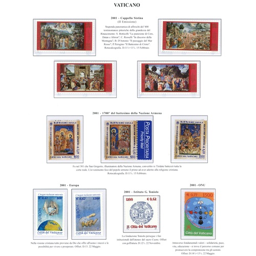 Ročníkový set 2001 Vatikán Ján Pavol II., čistý, vo falcon alb.listoch