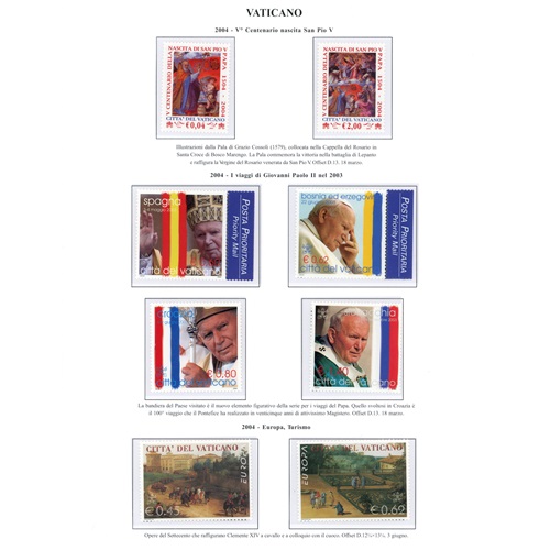 Ročníkový set 2004 Vatikán Ján Pavol II., čistý, vo falcon alb.listoch