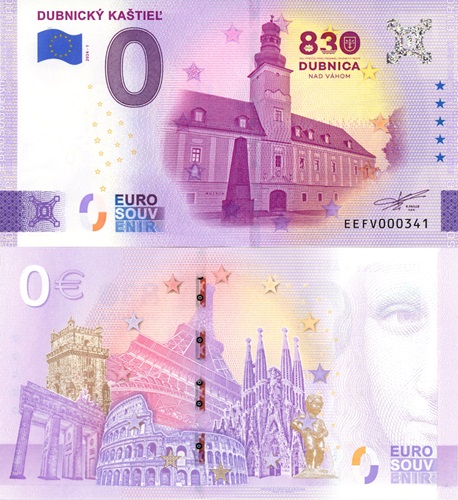 0 euro suvenír 2024/1 Slovensko UNC Dubnický Kaštieľ (ND)