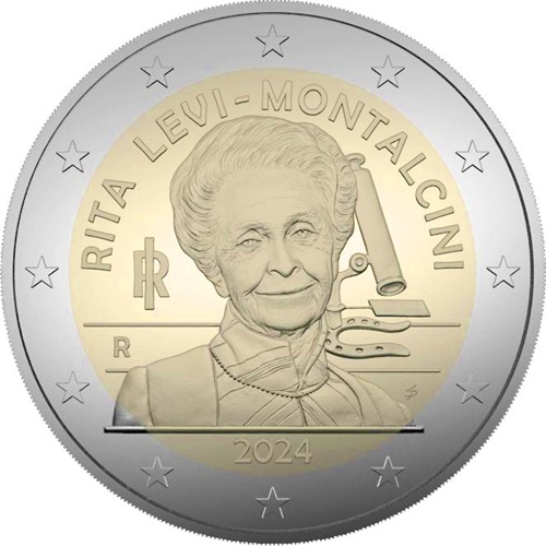 2 euro 2024 Taliansko cc.UNC, Rita Levi-Montalcini