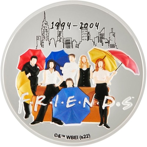 5 Dollars 2022 Niue PROOF farbená 2 Oz Ag, Friends