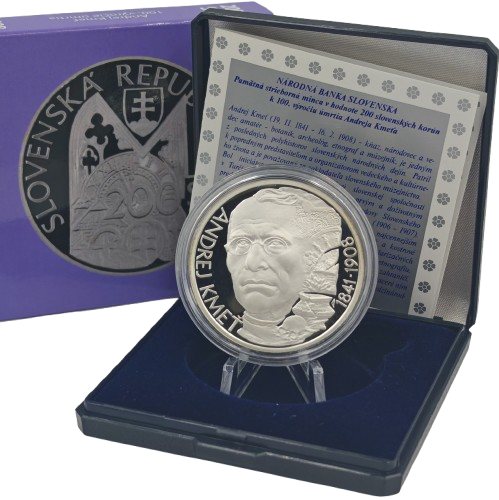 200 korún 2008 Slovensko PROOF, Andrej Kmeť 