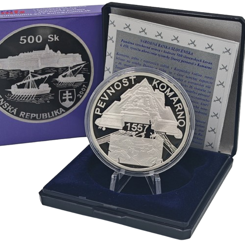 500 korún 2007 Slovensko PROOF, pevnosť Komárno 