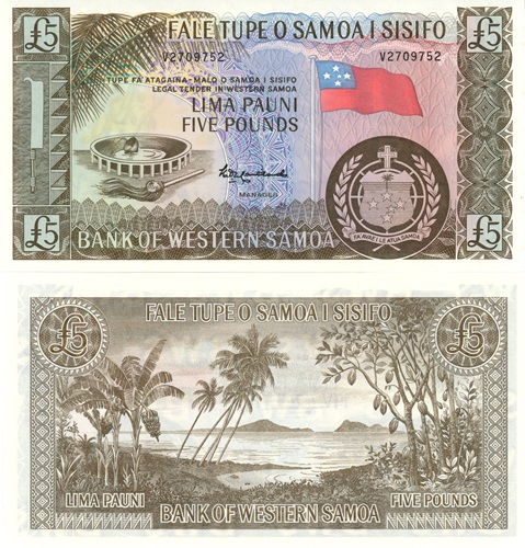 5 Pounds 2020 Západná Samoa UNC séria V - reprint
