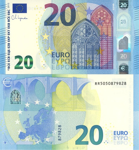 20 euro 2015 EU UNC Christine Lagarde RR/R029C2