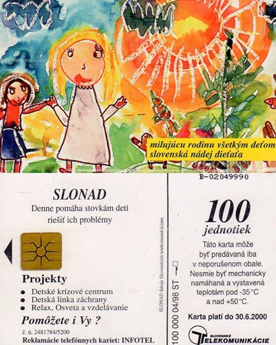 Tel.Karta, 1998 Slovensko, ST, Slovenská nádej dieťaťa (SLONAD)