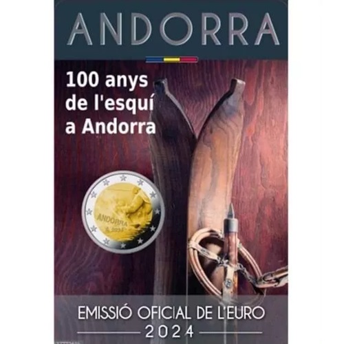 2 euro 2024 Andorra BU karta , lyžovanie v Andorre
