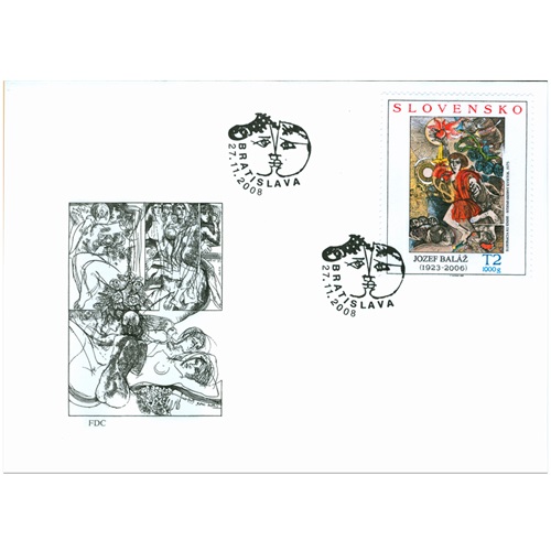 FDC 2008 Slovensko, Umenie - Sedemfarebný kvietok (FDC 434)