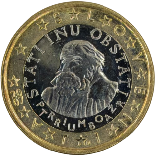 1 euro 2007 Slovinsko ob.UNC