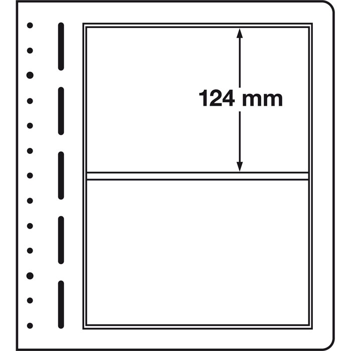 Albumové listy LEUCHTTURM LB-čisté, 10ks/bal, 2 riadkové 190x124 mm (LB2) IN