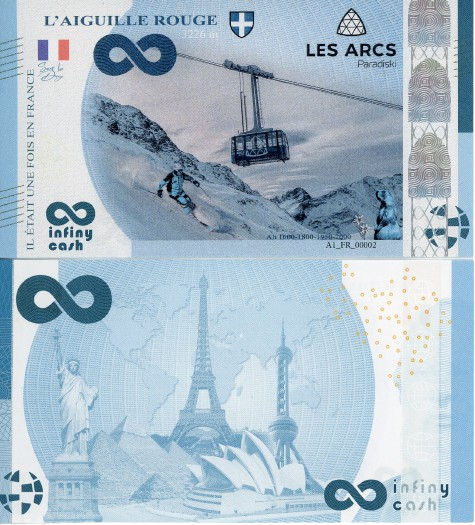 (8) Infiny cash 2023 Francúzsko UNC Les Arcs - Paradiski