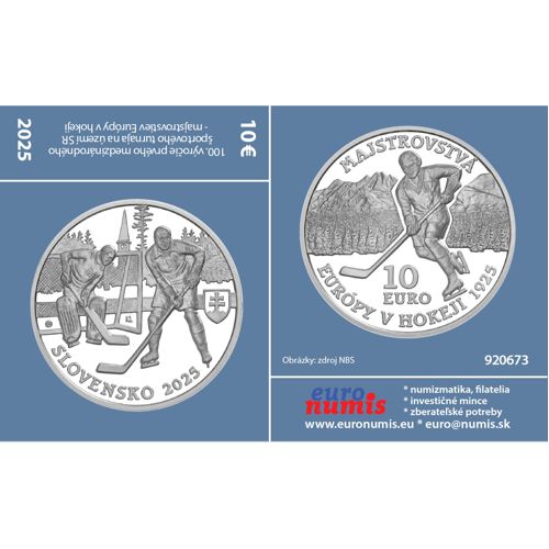 Papierový prebal na 10 euro 2025 Slovensko PROOF, Majstrovstvá Európy v hokeji