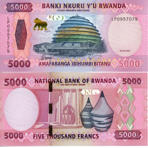 5000 Francs 2024 Rwanda UNC ser. LP