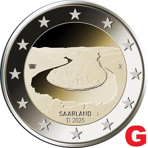2 euro 2025 G Nemecko cc.UNC Saarland - Saar Bend