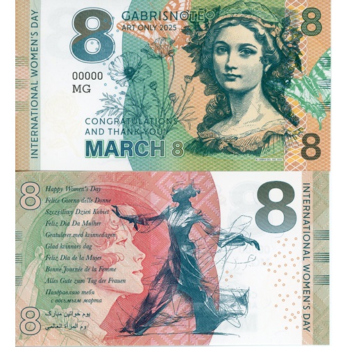 8 Gabrisnote 2025 UNC, MDŽ 8 Marec séria MG anulát