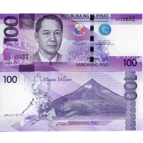 100 Piso 2020 Filipíny UNC séria U