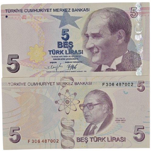 5 Lirasi 2022 Turecko UNC séria F