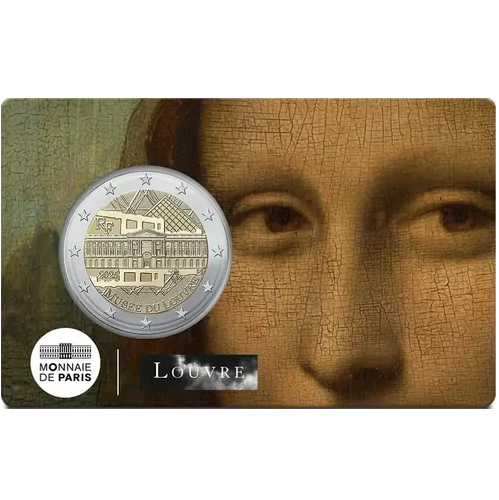 2 euro 2025 Francúzsko cc.BU karta 1/4, Louvre Museum