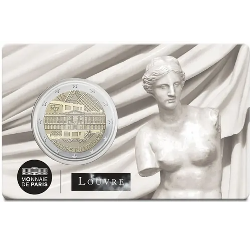 2 euro 2025 Francúzsko cc.BU karta 3/4 Louvre Museum
