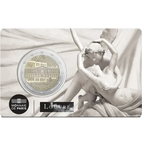 2 euro 2025 Francúzsko cc.BU karta 2/4, Louvre Museum